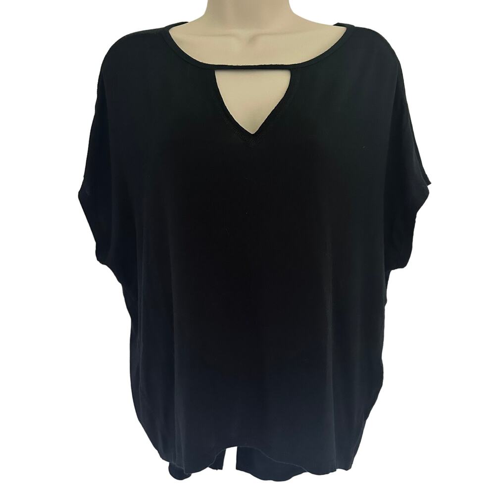 prAna Linden Shirt Top Short Sleeve Relaxed Black Sm Active Outdoor Athleisure